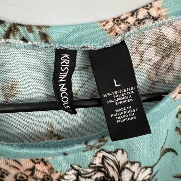 Kristin Nicole Floral Cold Shoulder Top Women’s Size Large Spandex Blend - Picture 5 of 6